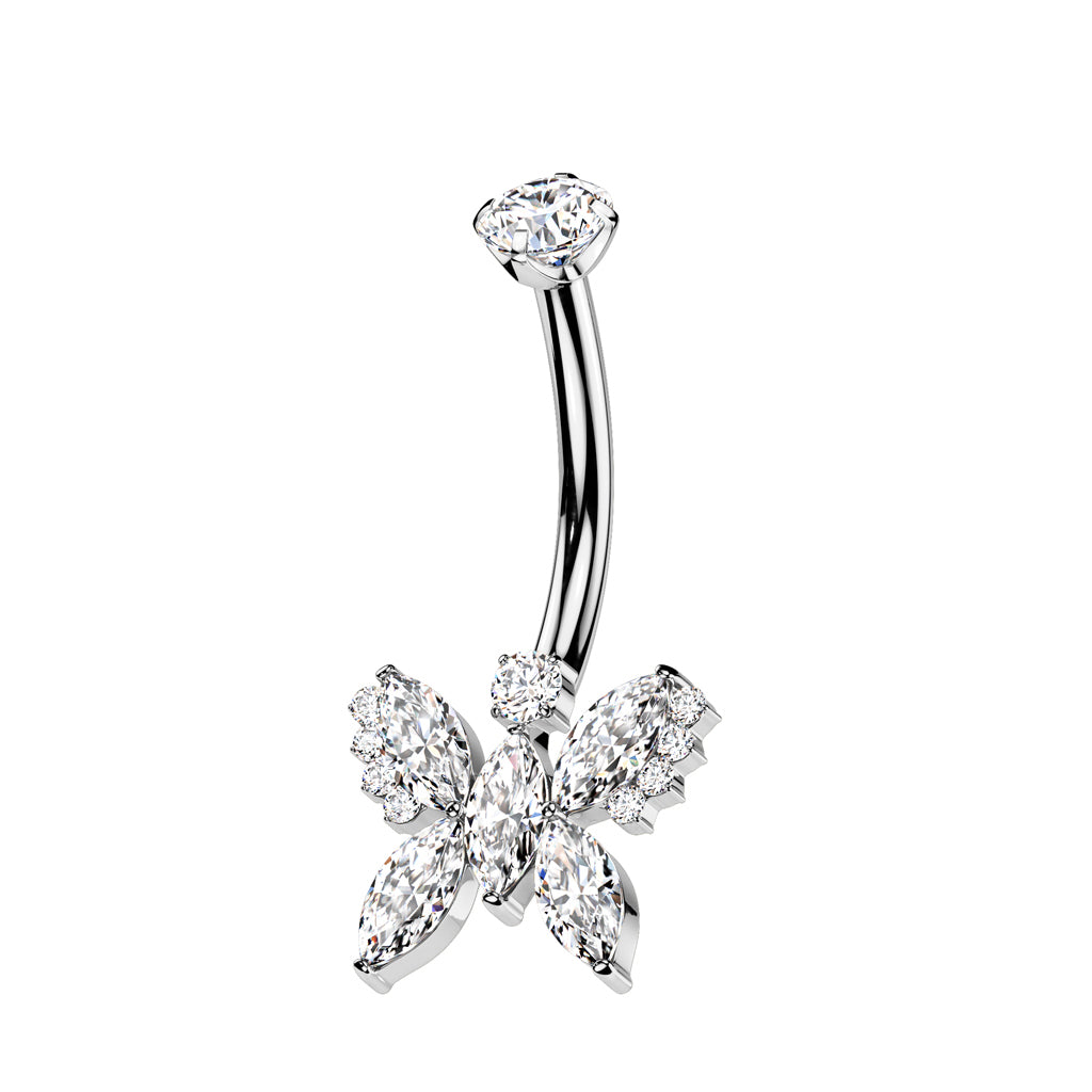 Butterfly With Round Top Belly Ring
