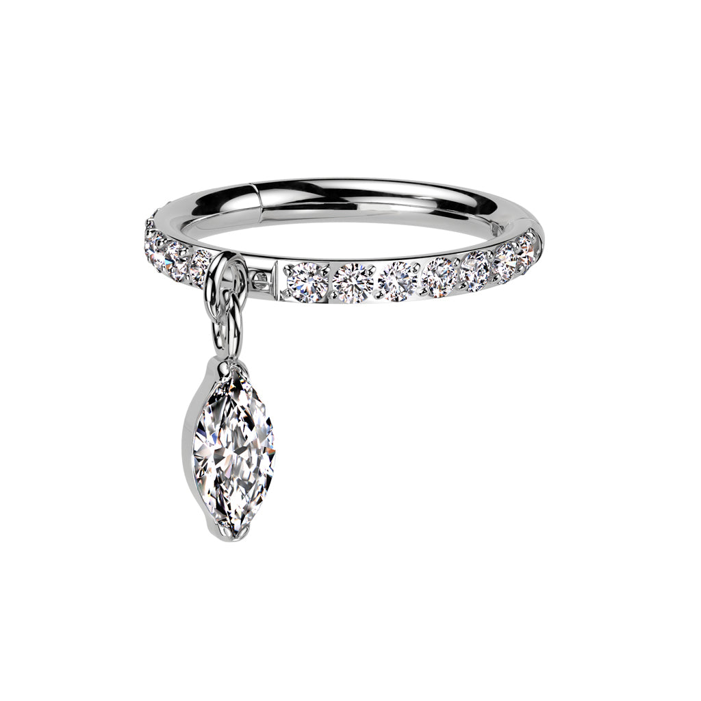 Ring With Dangling Marquise