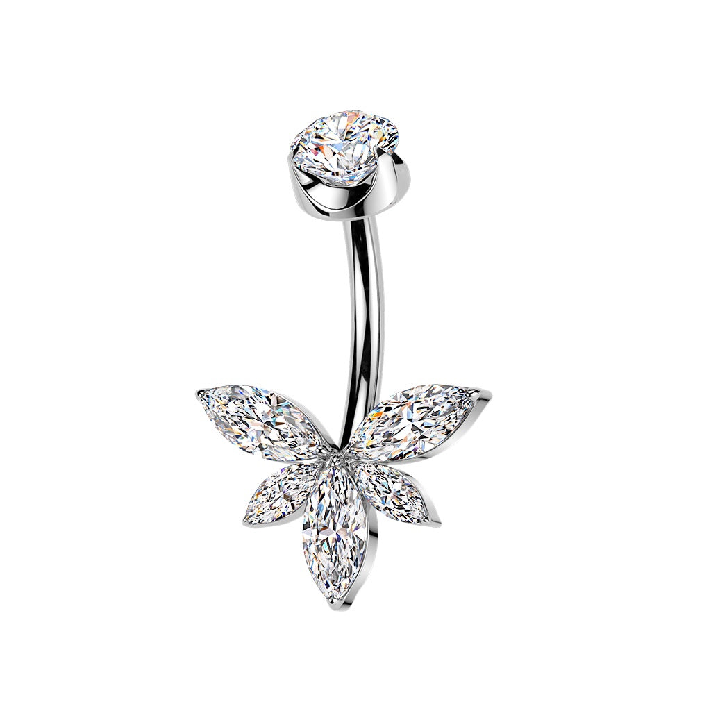 Marquise Flower Belly Ring