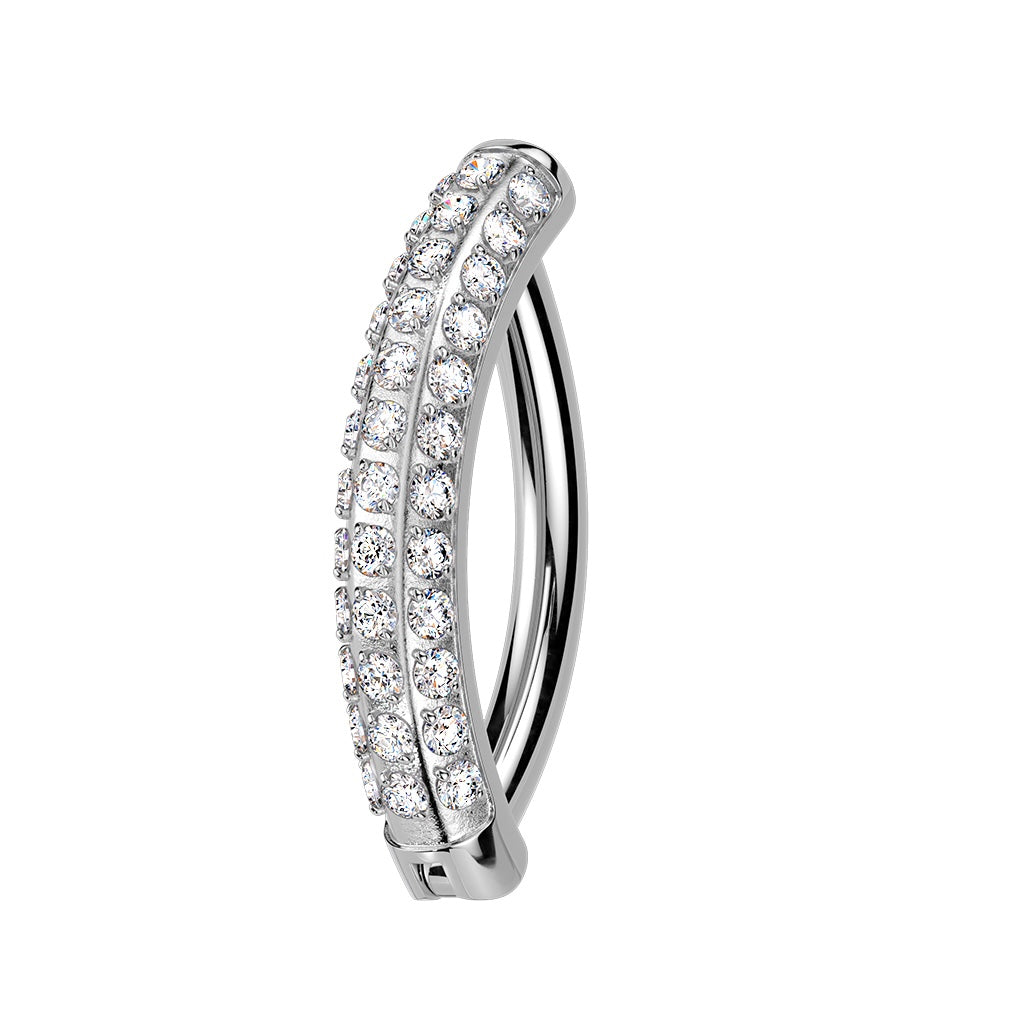Oval Pave Belly Ring