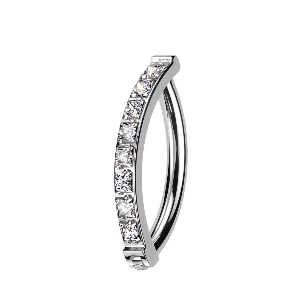 Square Pave Belly Ring