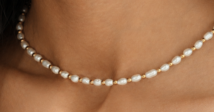 BEADED PEARLS NECKLACE