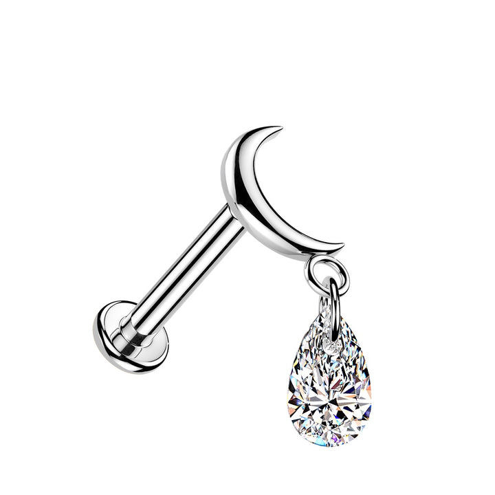 Moon Pear Attached Stud
