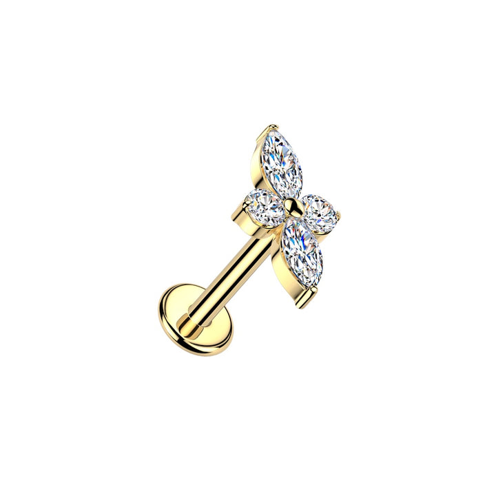Elongated Marquise Flower Stud