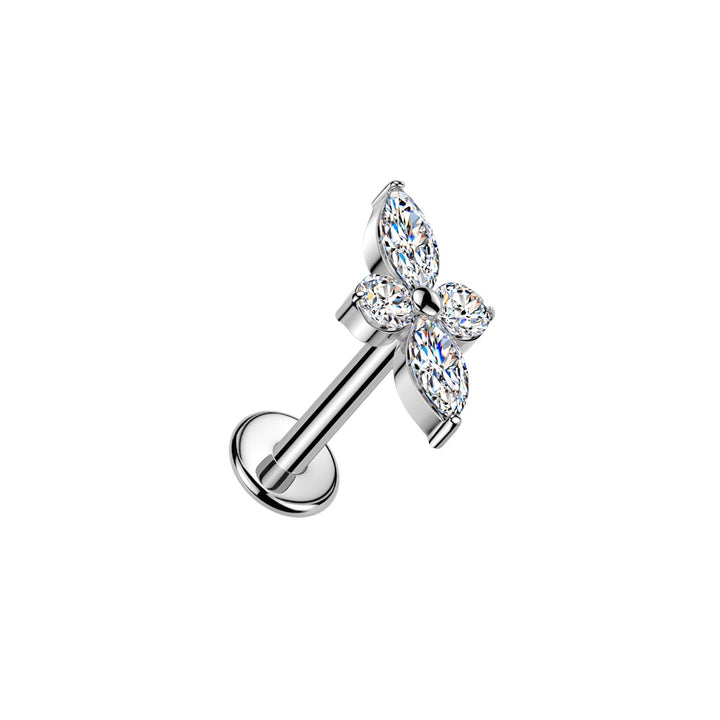 Elongated Marquise Flower Stud