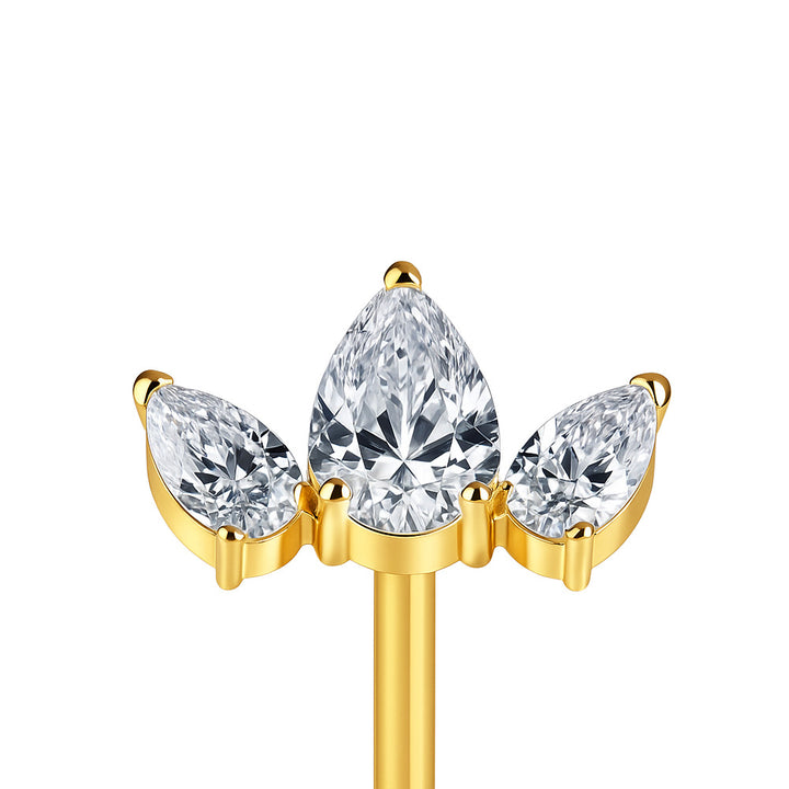 Pear With Sides Stud